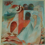 Donne: attesa, 1973-1980, Acrilico-olio su tela, cm 110x100